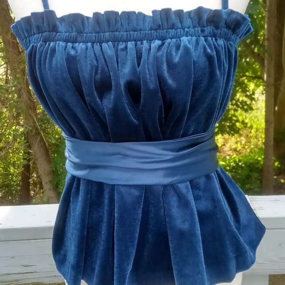 Say-Lu 3pc Velour Lounge Set/PJ's/Sleepwear Midnight Blue Size Large Vintage NWT - Picture 8 of 13